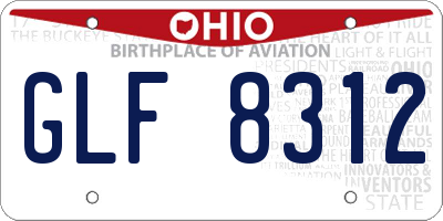 OH license plate GLF8312