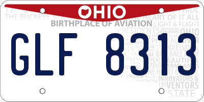 OH license plate GLF8313