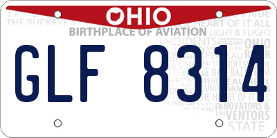 OH license plate GLF8314