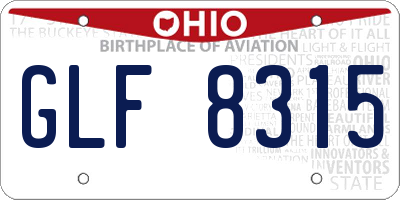 OH license plate GLF8315