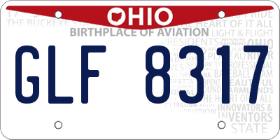 OH license plate GLF8317