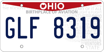 OH license plate GLF8319