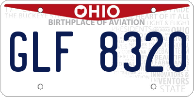 OH license plate GLF8320