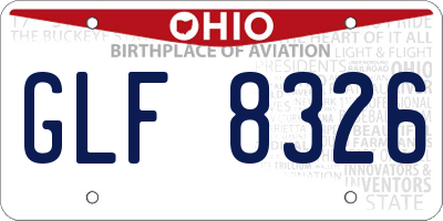 OH license plate GLF8326