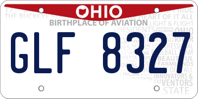 OH license plate GLF8327