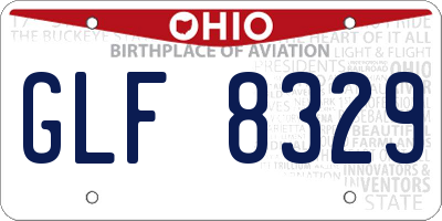 OH license plate GLF8329
