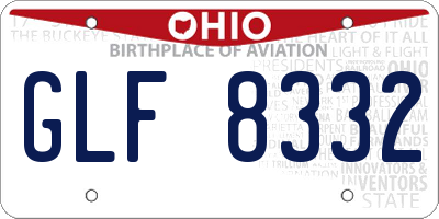 OH license plate GLF8332