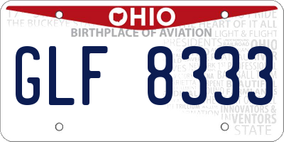 OH license plate GLF8333