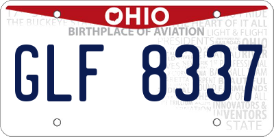 OH license plate GLF8337