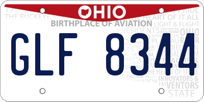OH license plate GLF8344