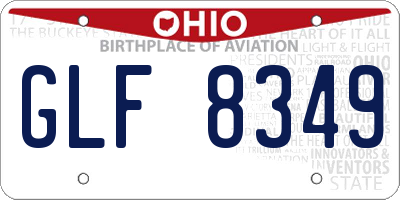 OH license plate GLF8349