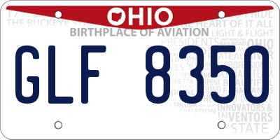 OH license plate GLF8350