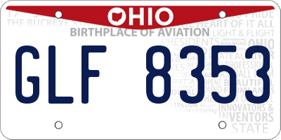 OH license plate GLF8353