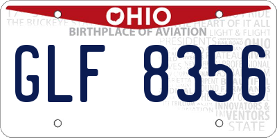 OH license plate GLF8356