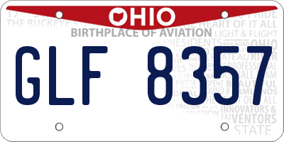 OH license plate GLF8357