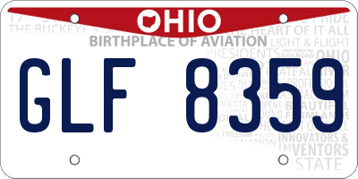 OH license plate GLF8359
