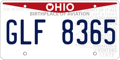 OH license plate GLF8365