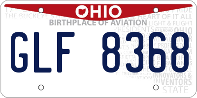 OH license plate GLF8368