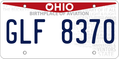 OH license plate GLF8370