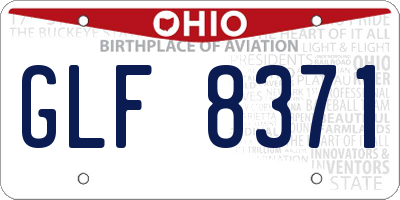 OH license plate GLF8371
