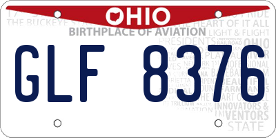 OH license plate GLF8376