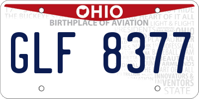 OH license plate GLF8377