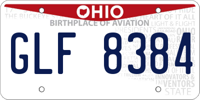 OH license plate GLF8384