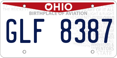OH license plate GLF8387