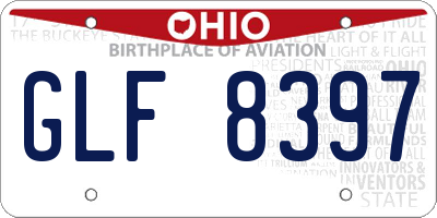 OH license plate GLF8397