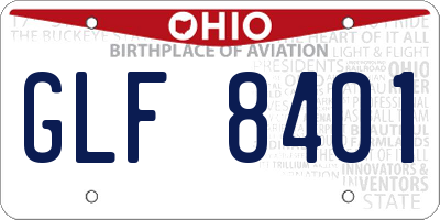OH license plate GLF8401