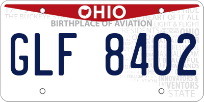 OH license plate GLF8402