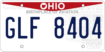 OH license plate GLF8404