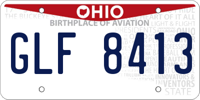OH license plate GLF8413