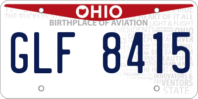 OH license plate GLF8415