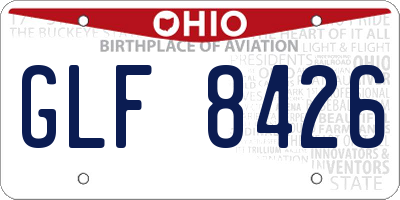 OH license plate GLF8426