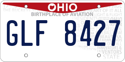 OH license plate GLF8427