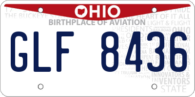 OH license plate GLF8436