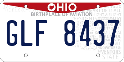 OH license plate GLF8437