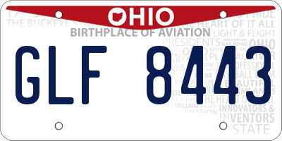 OH license plate GLF8443