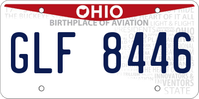 OH license plate GLF8446
