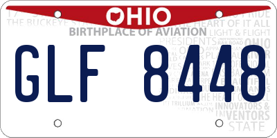 OH license plate GLF8448