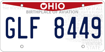 OH license plate GLF8449
