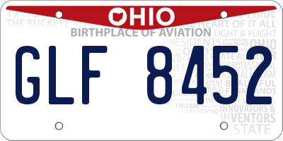 OH license plate GLF8452