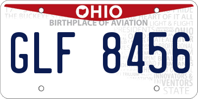 OH license plate GLF8456