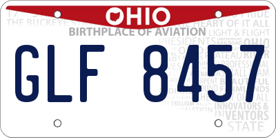 OH license plate GLF8457