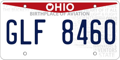 OH license plate GLF8460