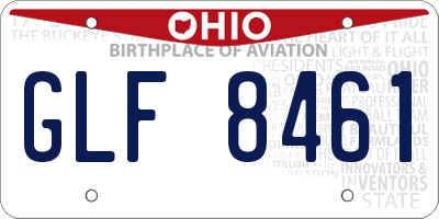 OH license plate GLF8461