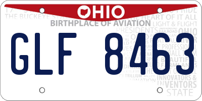 OH license plate GLF8463