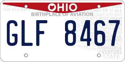 OH license plate GLF8467