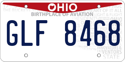 OH license plate GLF8468